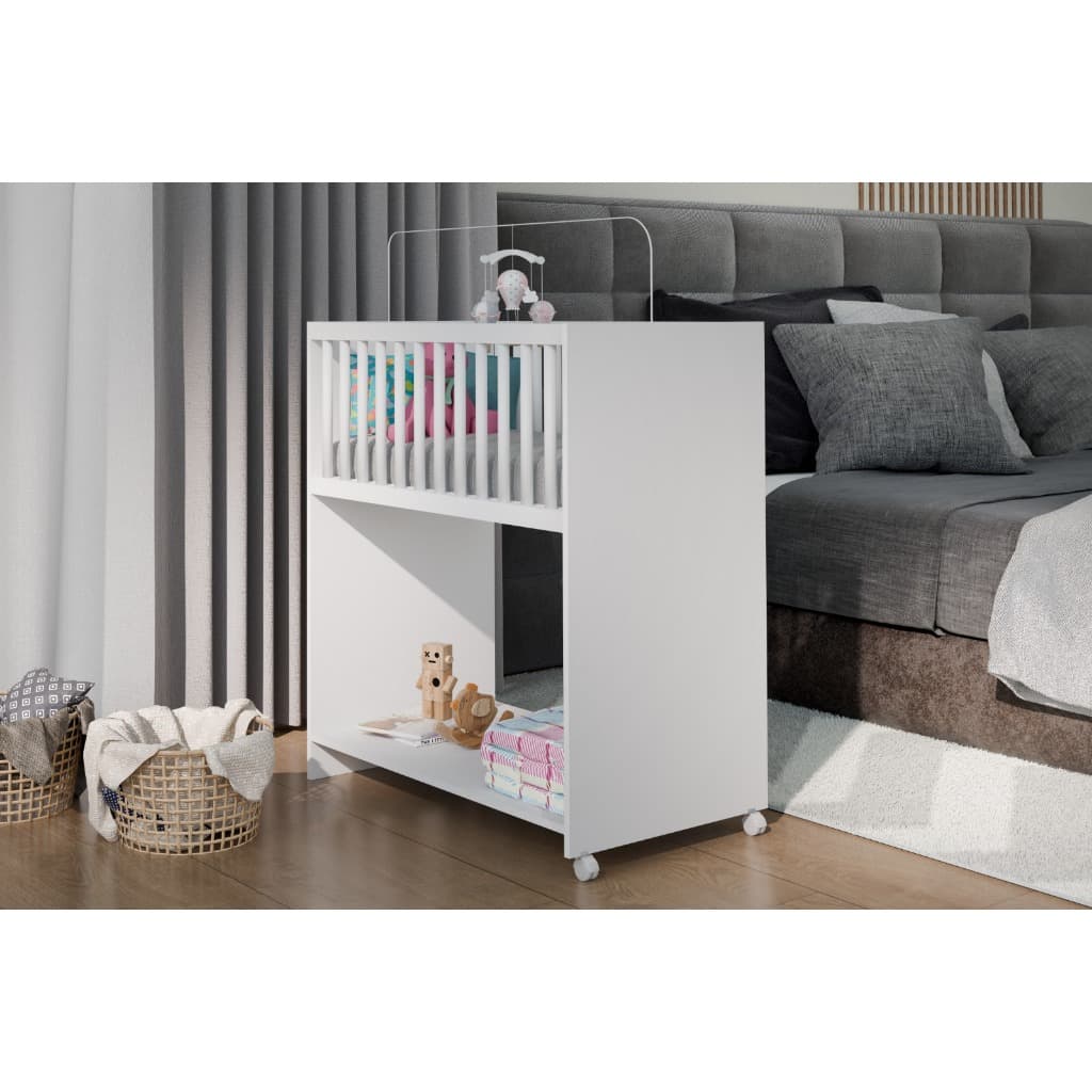 Mini Berço Cama Baby Com Colchão Quarto Infantil Unisex Chiqueirinho