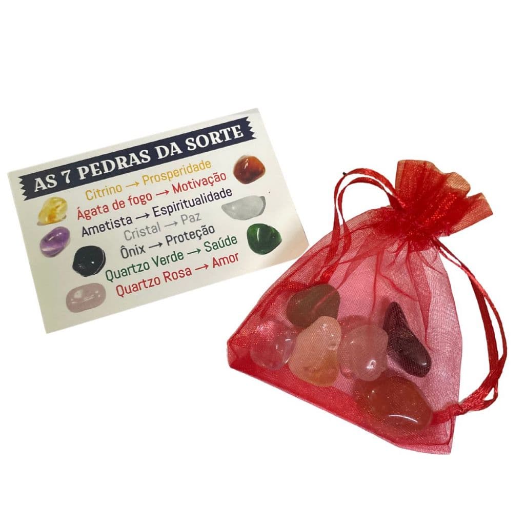 Pedras Da Sorte Kit 7 Pedras Atração Amor Prosperidade Saúde