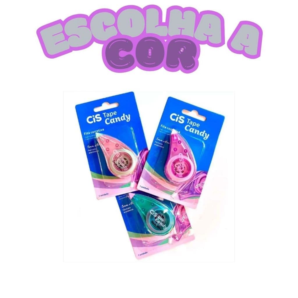 Fita Corretiva Tape Candy CIS - Cores Variadas
