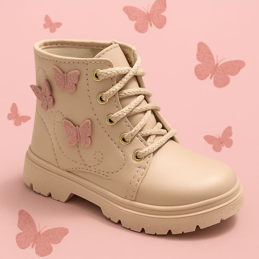 Bota infantil Coturno infantil Menina Lily kids Rosê
