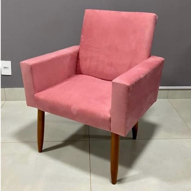 Poltrona Decorativa Cadeira Escritório Suede