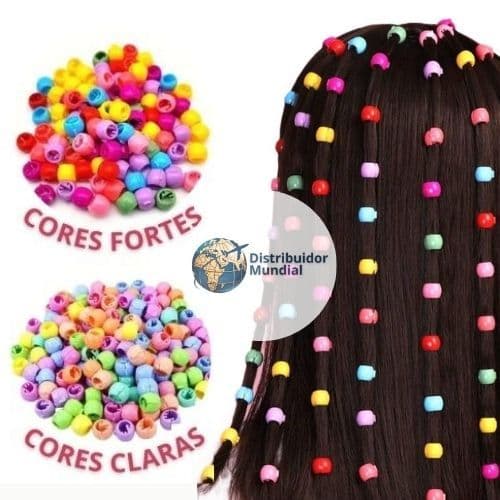 Kit 120 Tererê Para Cabelo Infantil Abre e Fecha  Acessórios Menina Anel Trança Várias Cores