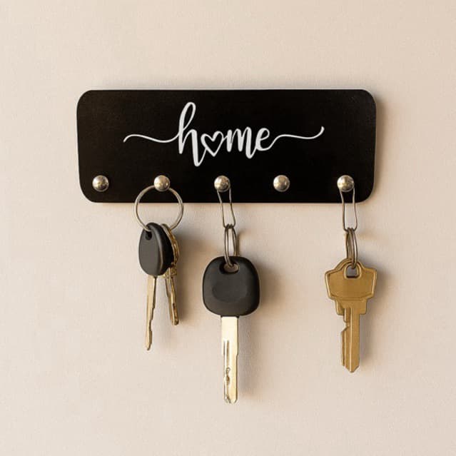 Porta Chaves Minimalista HOME em MDF Preto