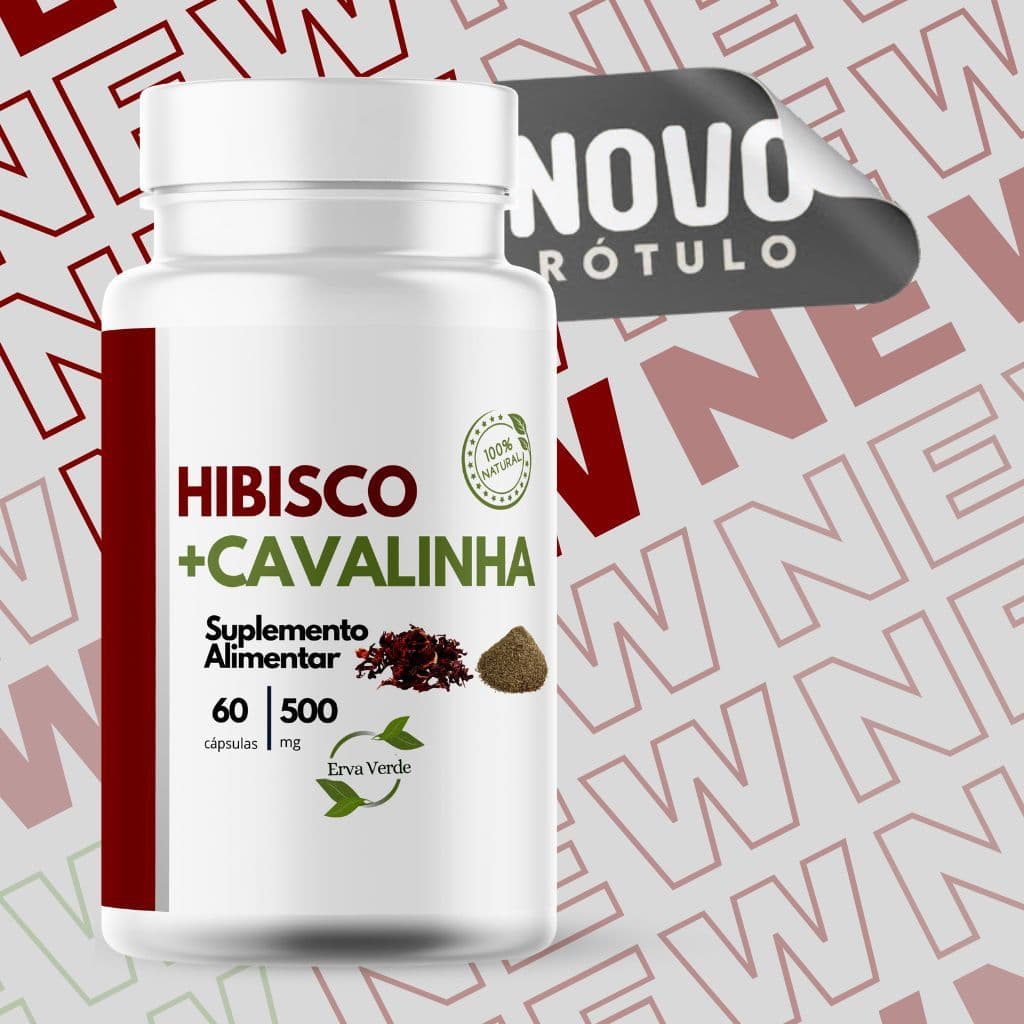 HIBISCO + CAVALINHA 60 cápsulas 500mg 100% Natural (envio rápido)
