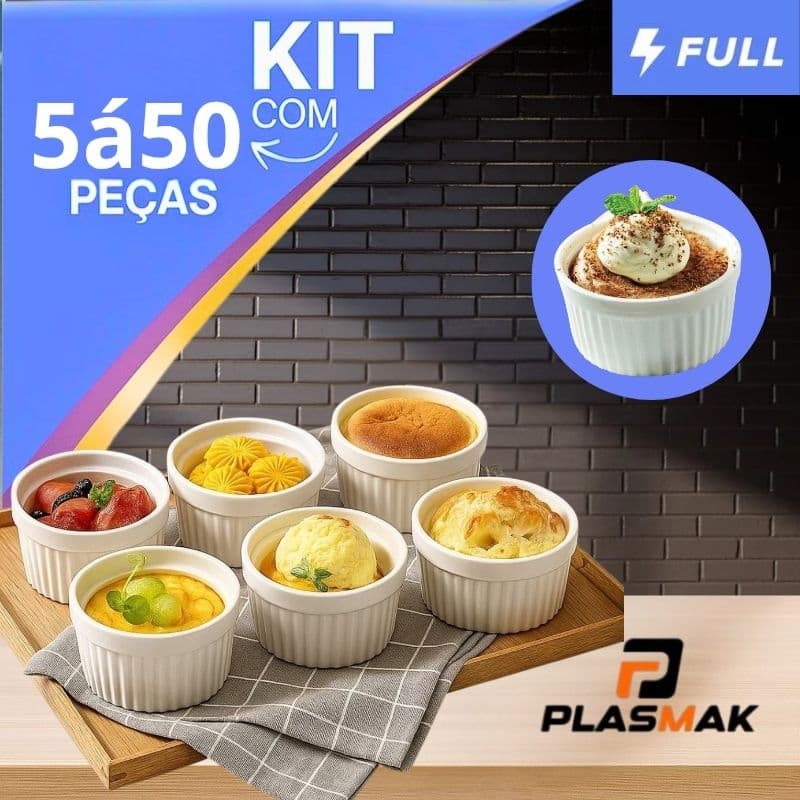 Kit 5 à 50 Ramekin Plástico 100 ml canelado servir Molho Petisco Buffet Festa Aniversário