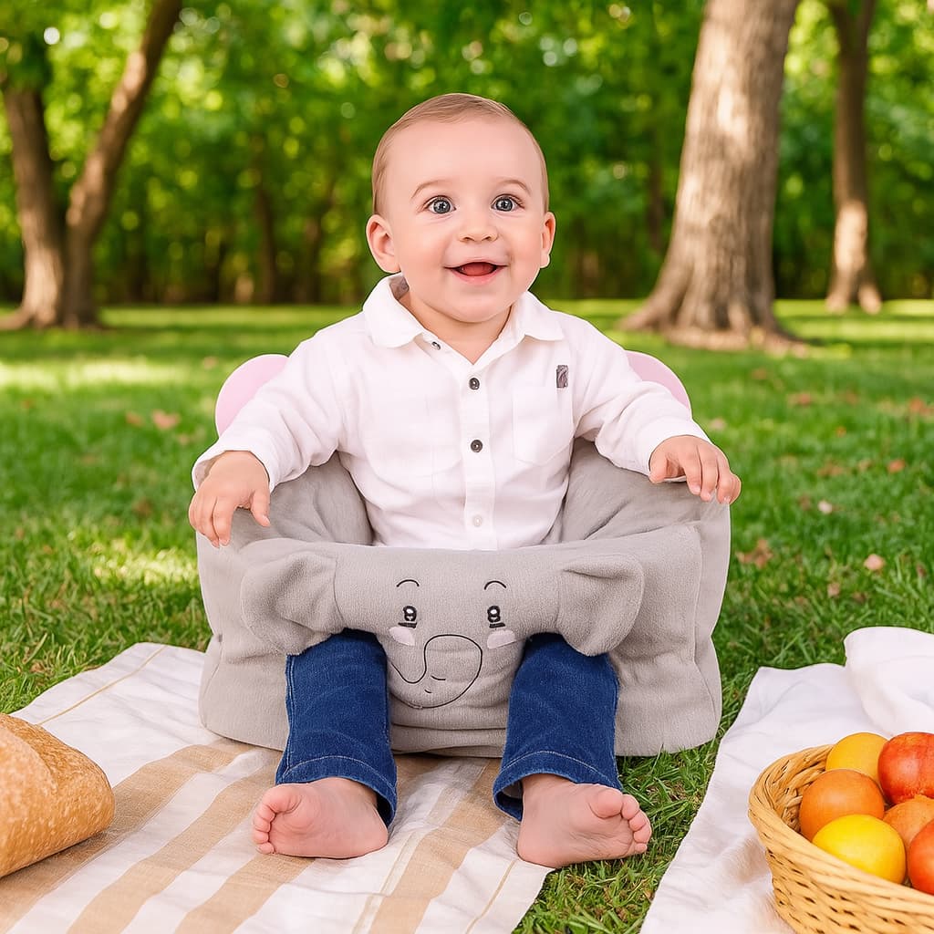 Assento Sofazinho Infantil Estofado Tipo Poltrona Bebê Confortável Divertido Brincar Quarto ou Sala
