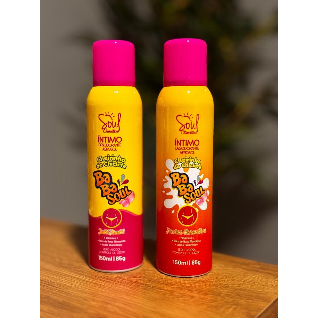 Kit 2 Desodorante íntimo Cheirinho de Chiclete Babasoul Soul Cosméticos