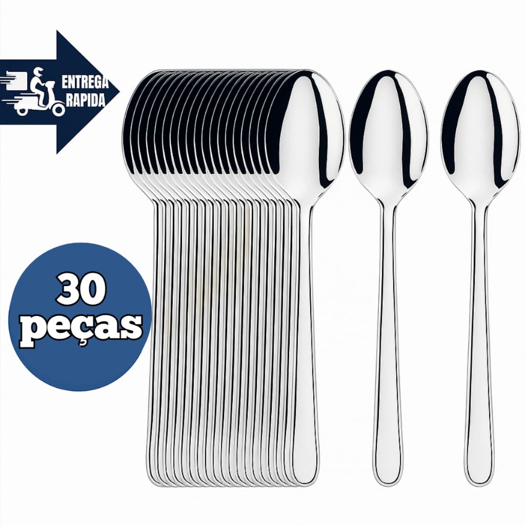 Kit Colheres talheres em Aço Inox Premium Alta qualidade Para Restaurantes Cozinha Bar Sopa