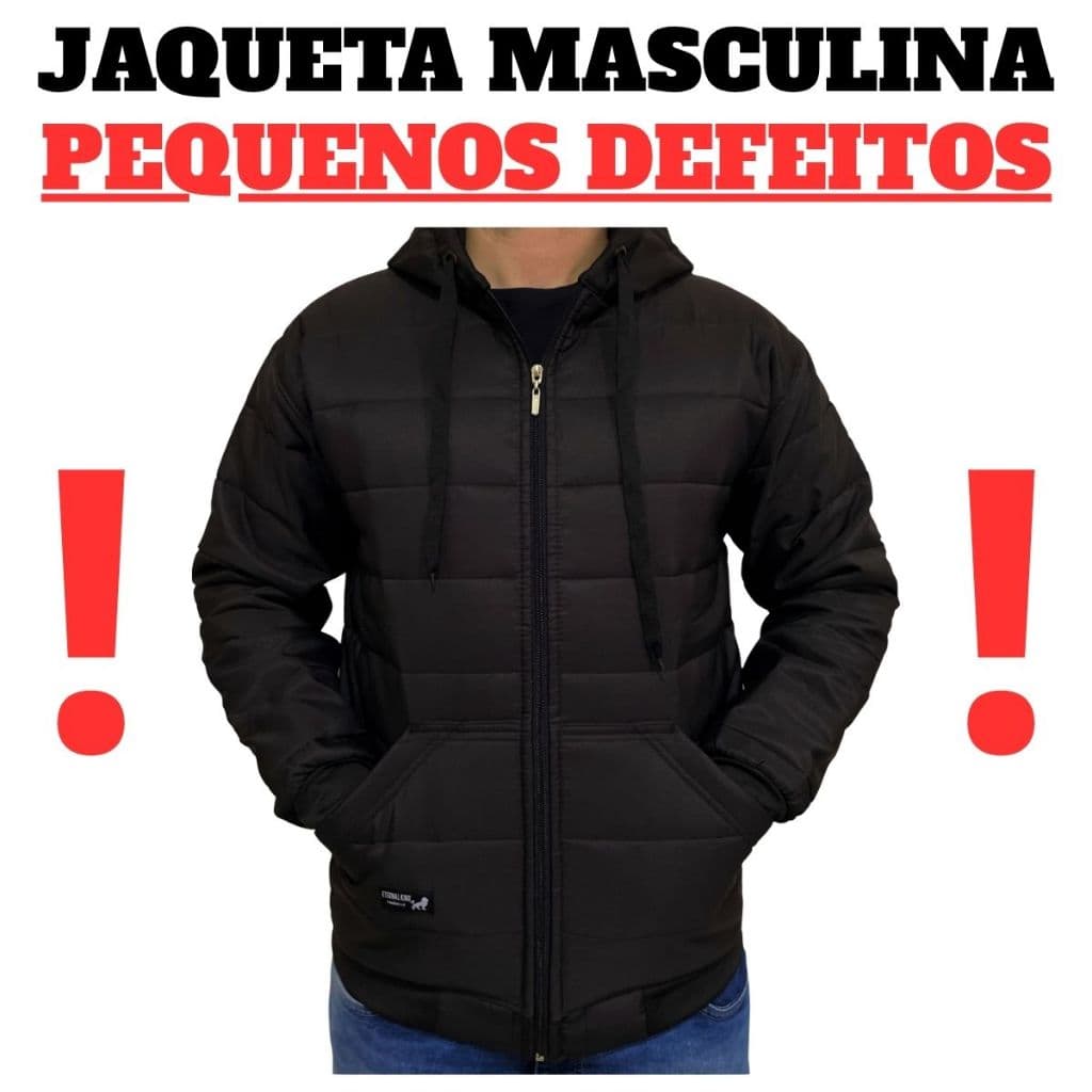 Jaqueta Puffer Masculina PEQUENOS DEFEITOS Bobojaco Com Capuz Blusa de Frio Promoção