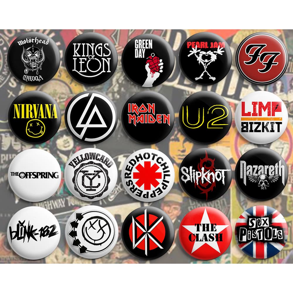 Bottons Rock II / Bandas - Botum / Boton / Broche / Chaveiro (3,5cm & 4,5cm)