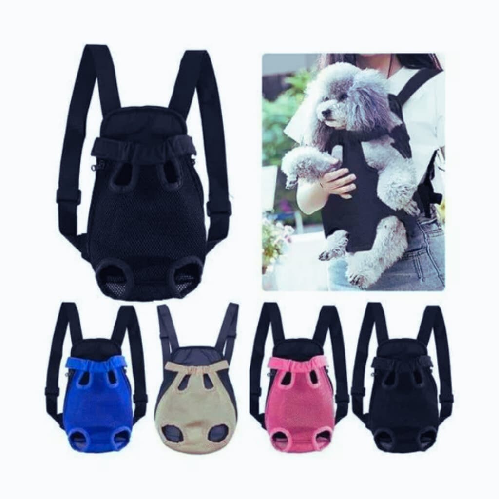 Mochila Canguru Pet para Transporte – Bolsa para Cachorro  |-Alça Ajustável- Preta, Azul, Roza,Lilás,Vermelho,Marrom