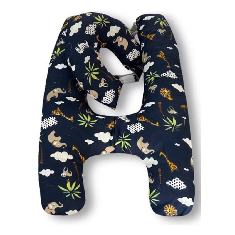 Kit Almofada H Com Apoio + Almofada Elástico Para Assento Viagens Menino