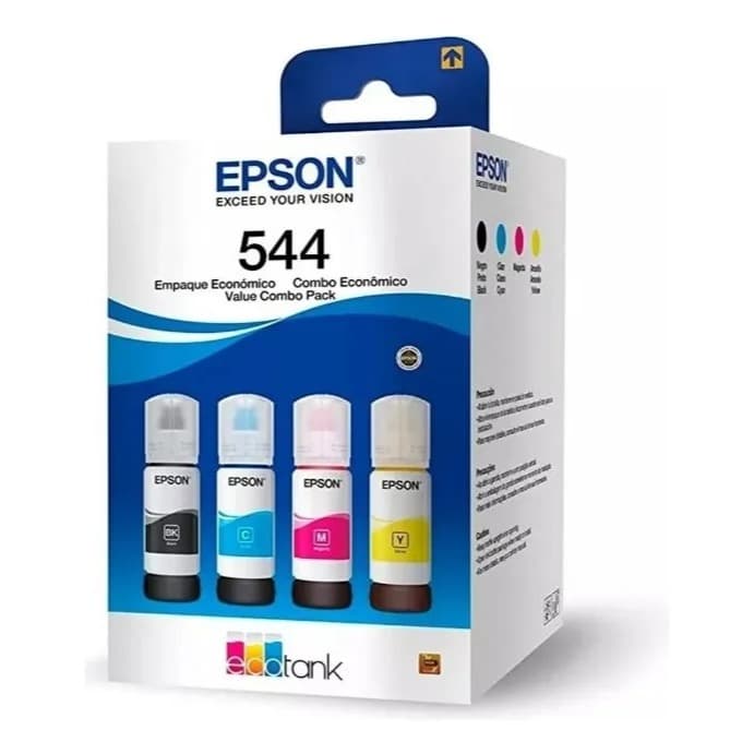 Refil 4 Tintas Kit 544 Epson Original Para Impressora L3250 L3210 L5190 L3110