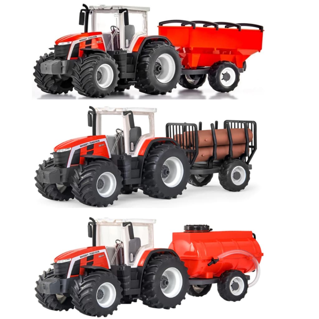 Trator Réplica Massey Ferguson MF8S Miniatura Original Graneleiro/Tanque/Tora - Usual Brinquedos