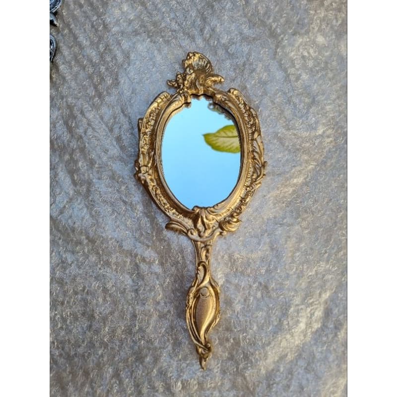 1 espelho de mão antique ouro velho vintage exclusivo envio rápido!