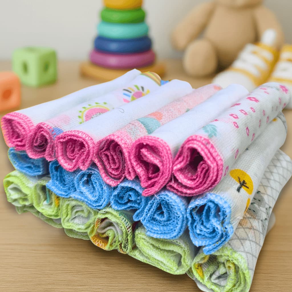 Pano de Boca Bebê Babete Algodão Estampado Papi 6,12 ou 18 unidades