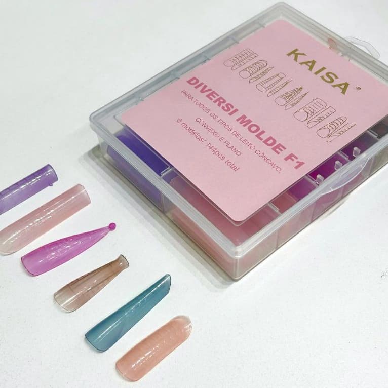 Molde F1 Kaisa Diversi Molde 6 Formatos Sortidos Bailarina Stiletto Quadrado Curvo Mandorla Russo