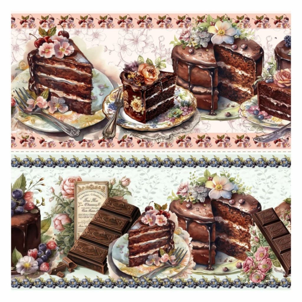 Tricoline Digital Barrado Sabor Chocolate  100% Algodão 55x150 cm Pano de Prato Toalhas Maria Flor