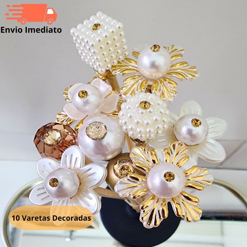 KIT 10  Varetas Decoradas Para Difusor Aromatizador de Ambientes Varetas Aromatizador Luxo