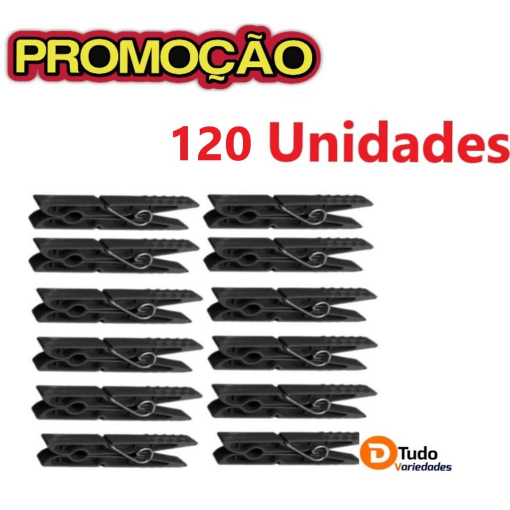 KIT 120 Unidades de  prendedor pregador plástico de roupa super resistente PROMOÇAO 001