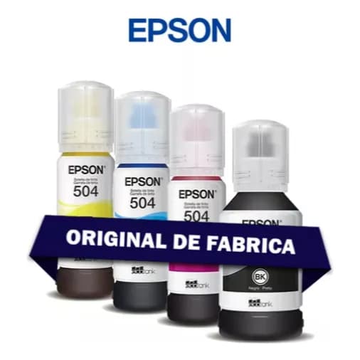 Kit 4 Refil Para Epson T504 L4150 L4160 L4260 L6161 L6171