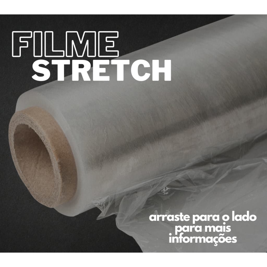 Bobina Filme Stretch Transparente 50CM 300 Metros