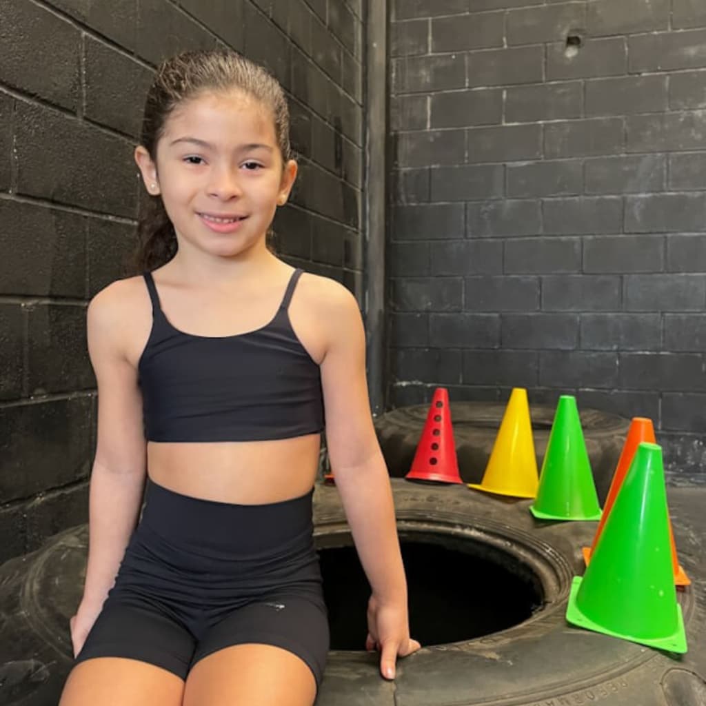 Conjunto Fitness Infantil Feminino Top E Short De Poliamida