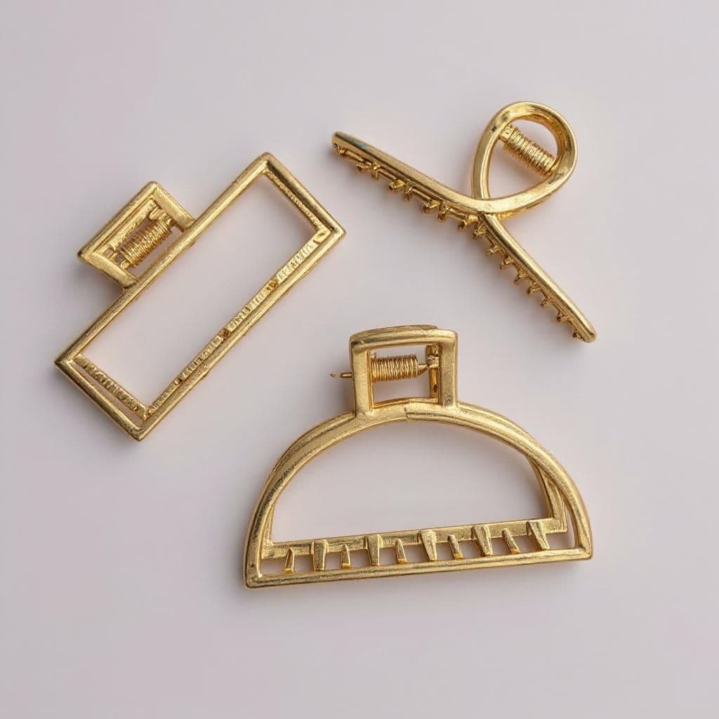 Conjunto 3 peças Piranha P média Dourada de metal vários modelos blogueira !!Envio Rápido-