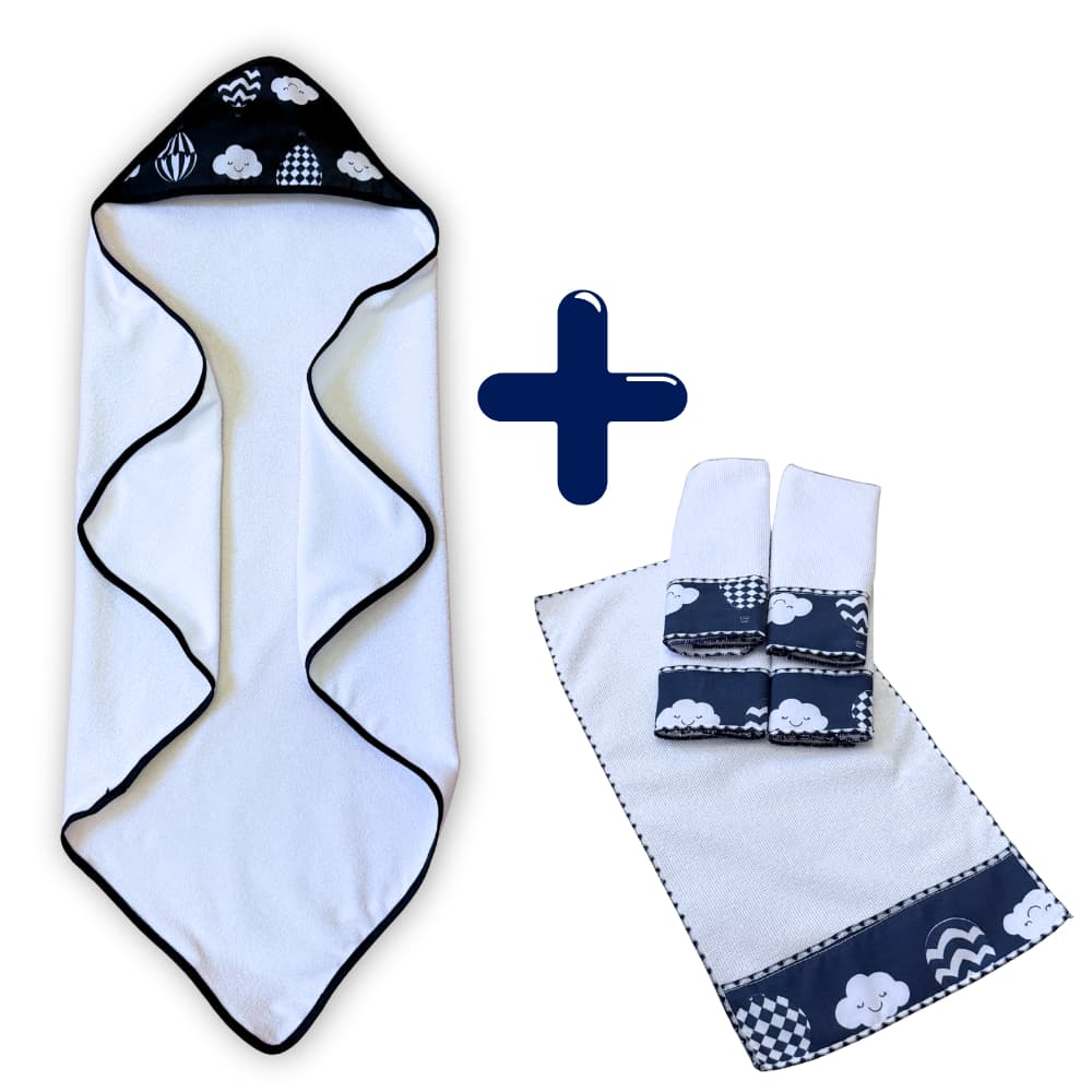 Toalha de Banho para Bebê com Capuz Forrado + 5 Toalhinhas Higiênicas Atoalhado