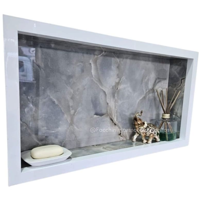 Nicho De Porcelanato Para Banheiro 60x30 cm De Embutir na Parede Porta Shampoo.