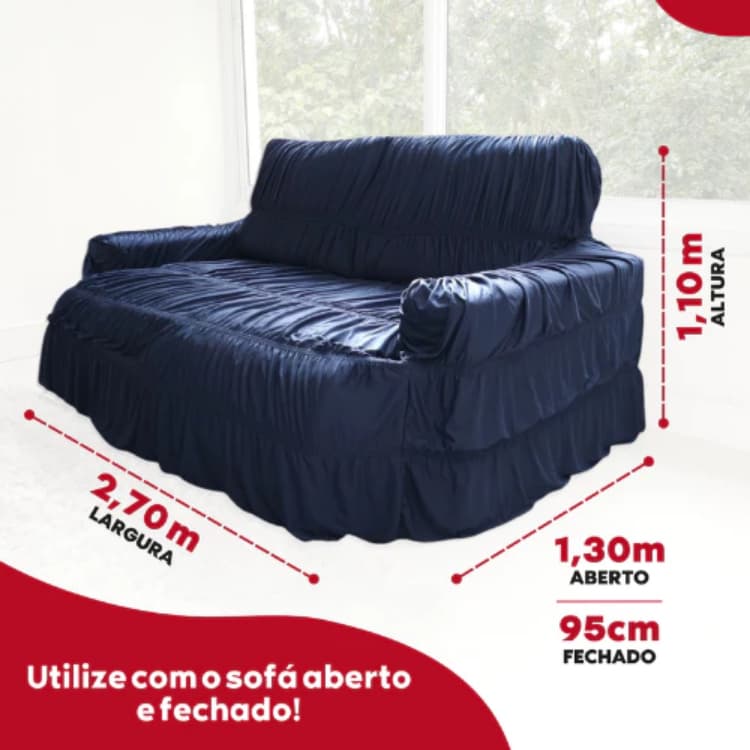 CAPA PARA SOFÁ RETRATIL EXTENSIVO LARGURA ATÉ 2,70M CAPA DE SOFÁ GRANDE 4 LUGARES PROMOÇÃO
