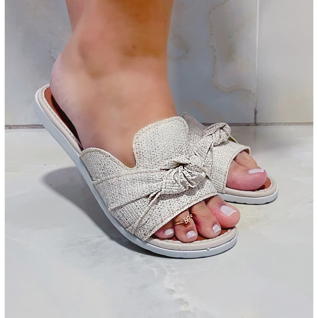 Sandália Feminina Rasteirinha nó plana confortável