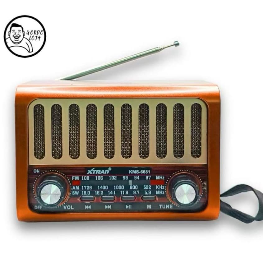 Rádio Retrô bluetooth Caixa de Som Portátil Carregamento USB KMS-6681