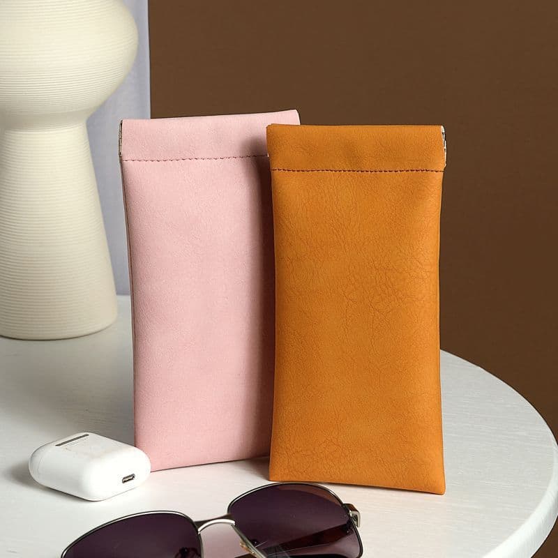 Porta Óculos portátil revestido em couro PU