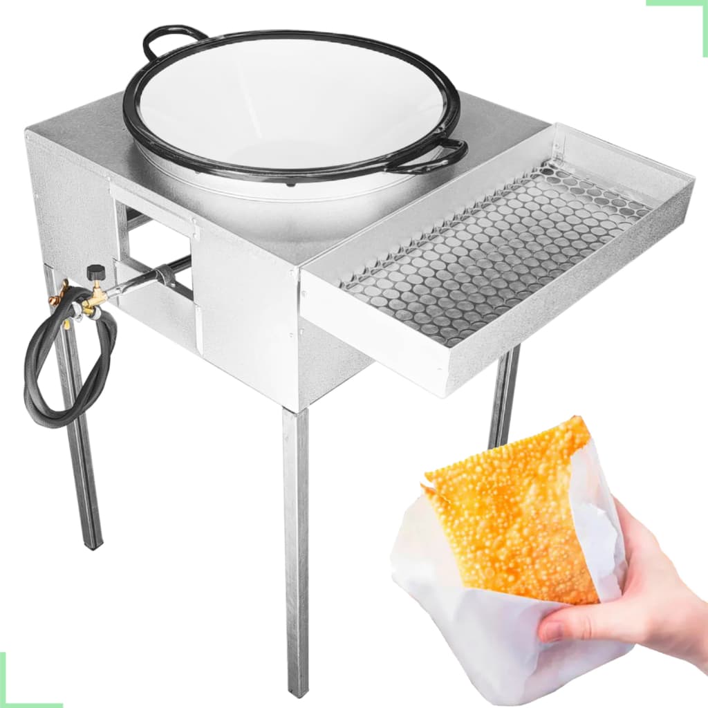Fogão Fritador Pasteleiro Fritadeira Galvalume Com Tacho 18 20 22 Escorredor