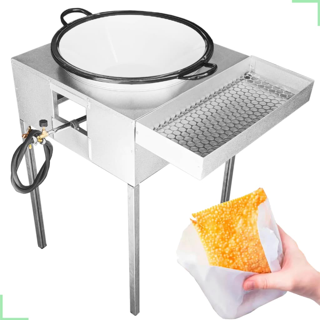 Fogão Fritador Fritadeira Pasteleiro Galvalume Com Tacho 20 Escorredor