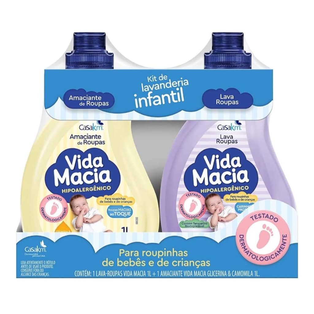 Kit Vida Macia Lava Roupas 1 Litro + Amaciante Camomila 1 Litro (PROMOÇÃO)