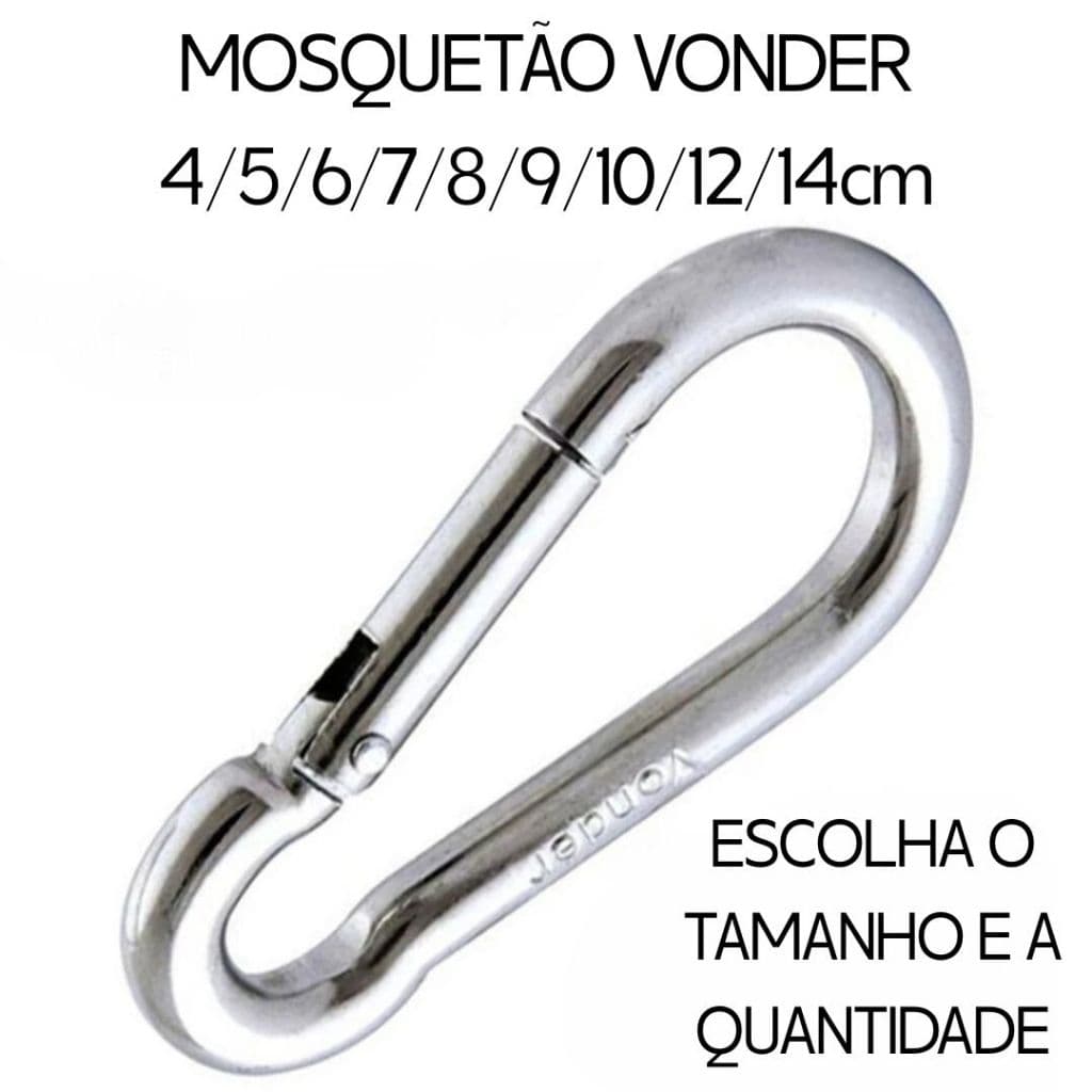 Mosquetão VONDER com Trava - ESCOLHA TAMANHO E QUANTIDADE