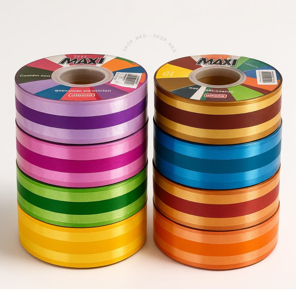 Fita Plástica Listrada 32mmx100m Maxi Albano Laços Presente Decoração Embalagem