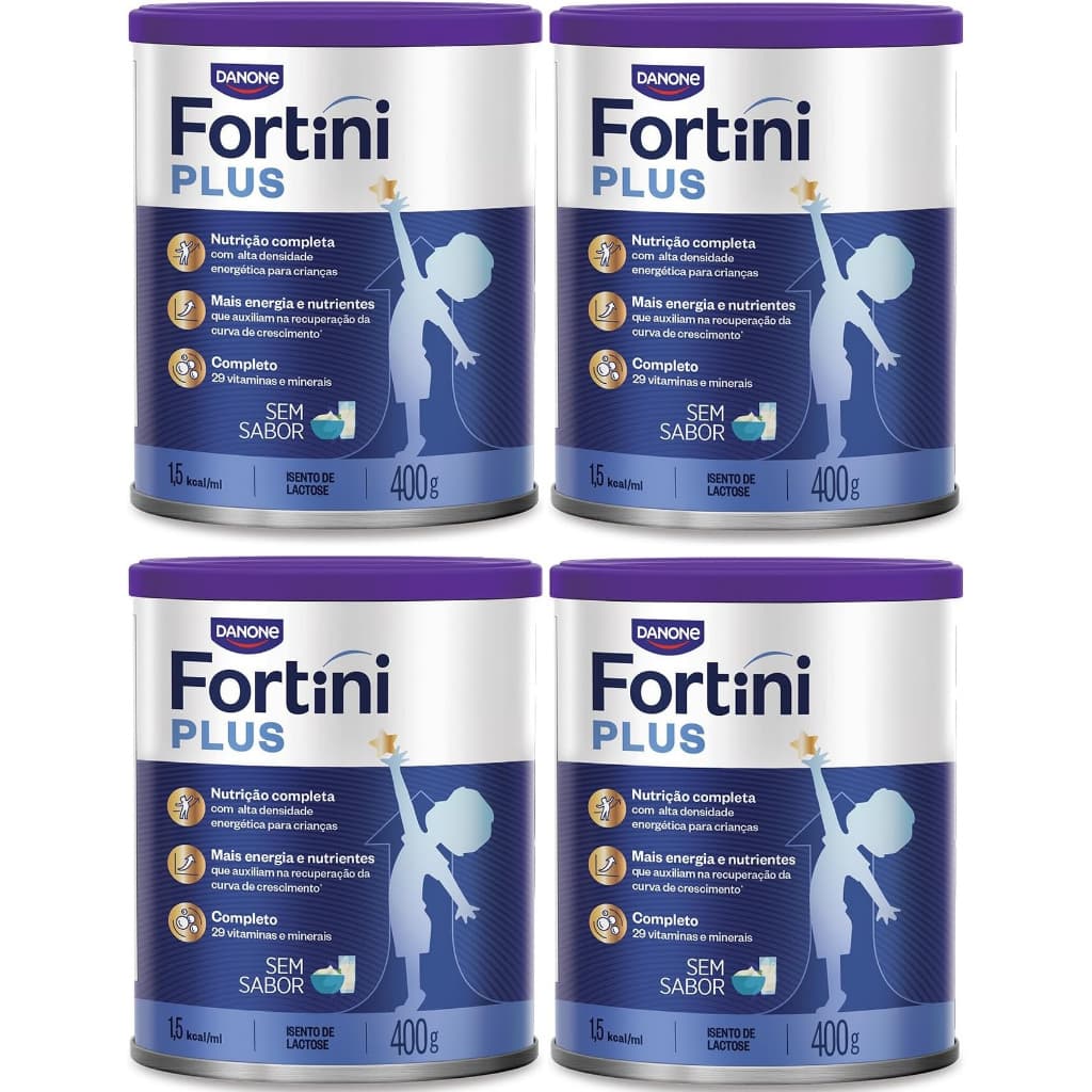 1 Kit c/ 4 Latas Fortini Plus Sem Sabor 400G cada