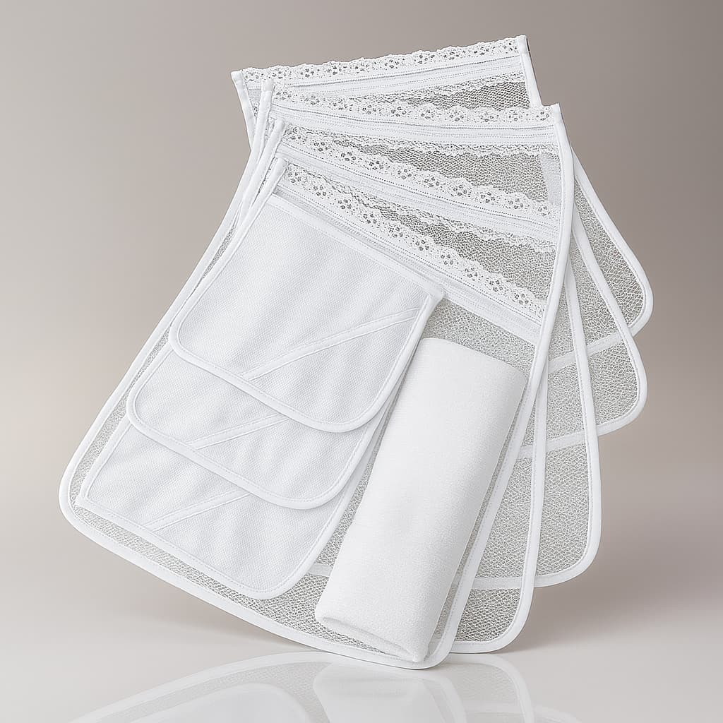 Kit 6 Saquinhos Maternidade Organizador Roupa Bebê Tule Zíper