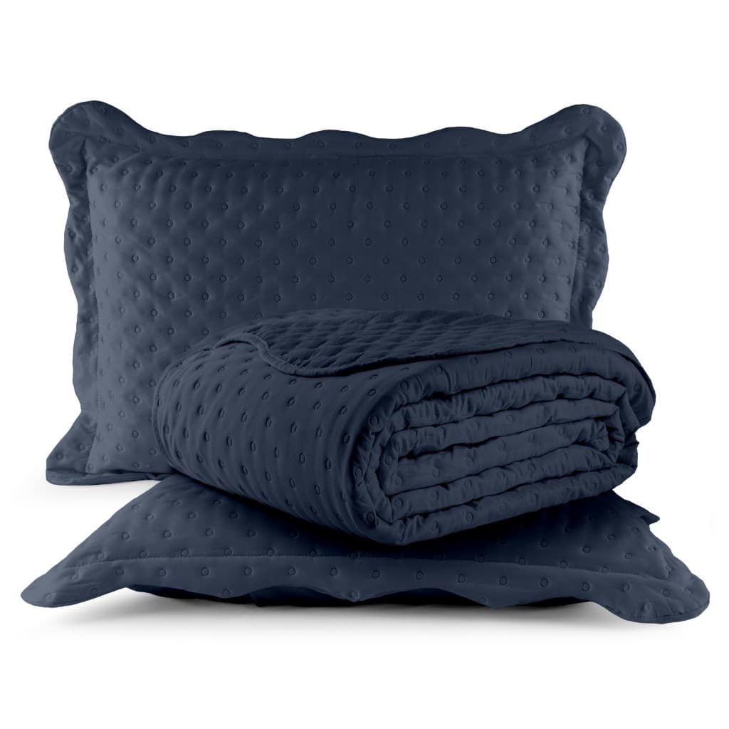 Kit Cobreleito Colcha Queen 240x260 Micropercal - 200 Fios Toque Macio Com 02 Porta Travesseiros Com Abas