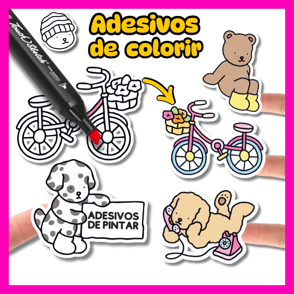 Adesivos Bob Gods para Colorir - Kit Várias Cartelas Ideal p/ Sacola de Lembrancinhas Aniversário