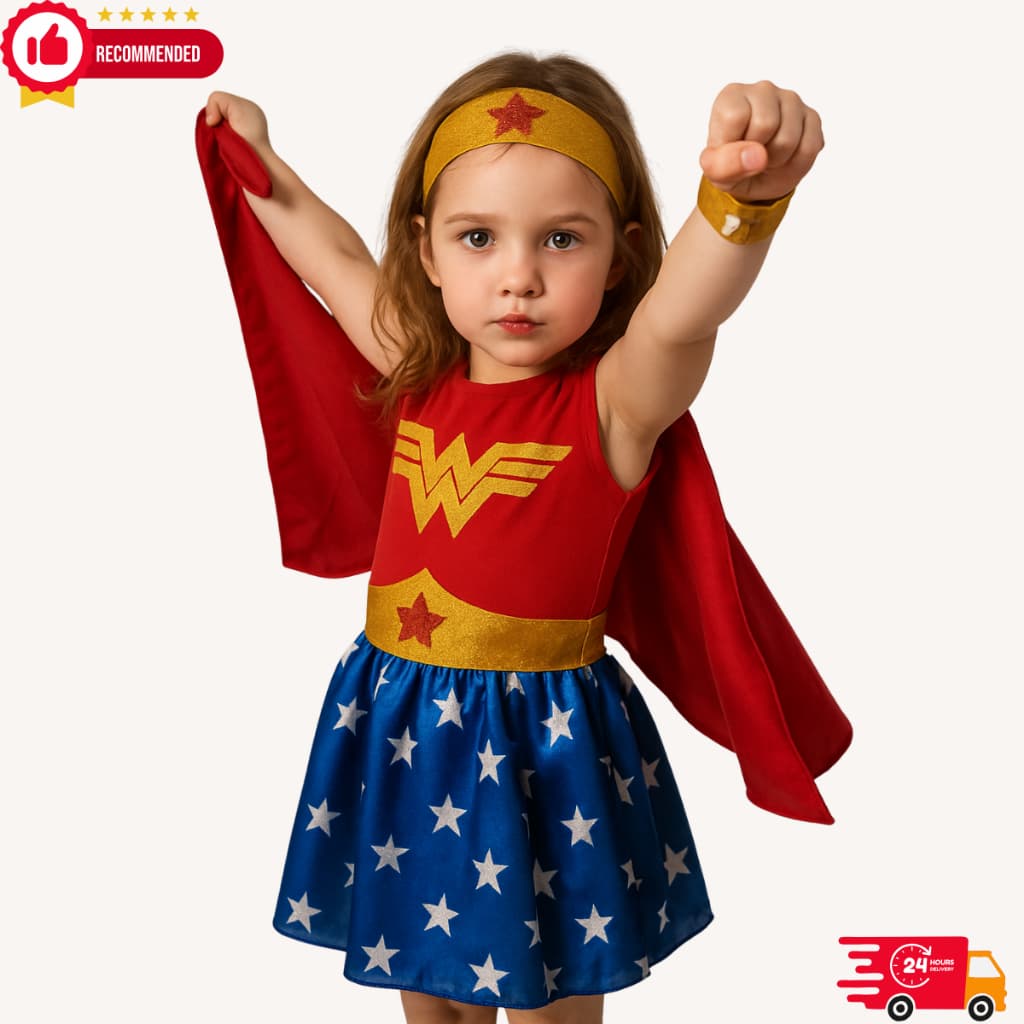 Fantasia Mulher Maravilha Infantil Premium Com Acessórios