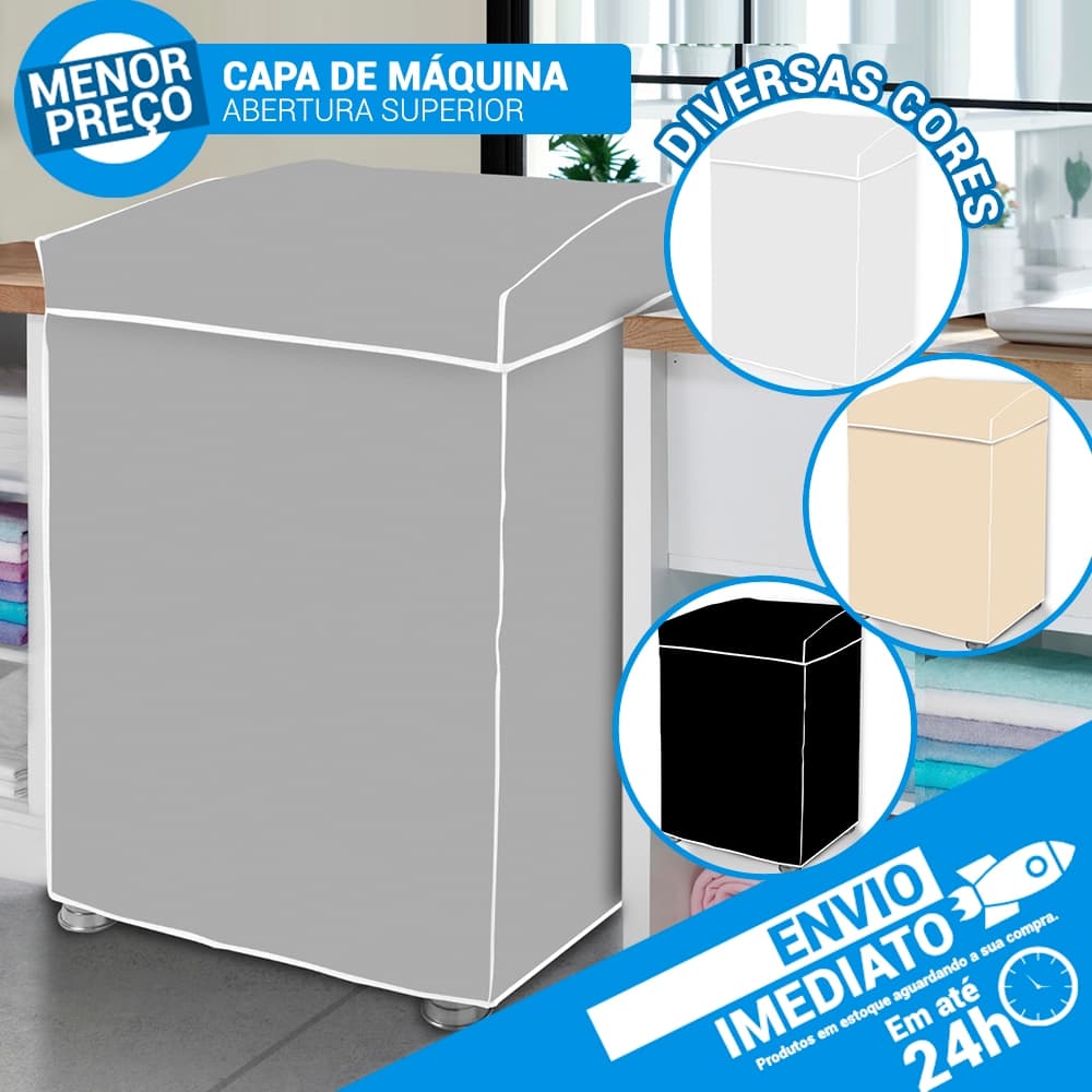 Capa Para Lavadora Electrolux Consul Brastemp Vinil Abertura Superior Com Elástico Para Ajuste