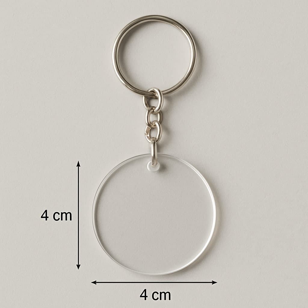 Kit 100 Chaveiros Acrílico 4cm com Argola