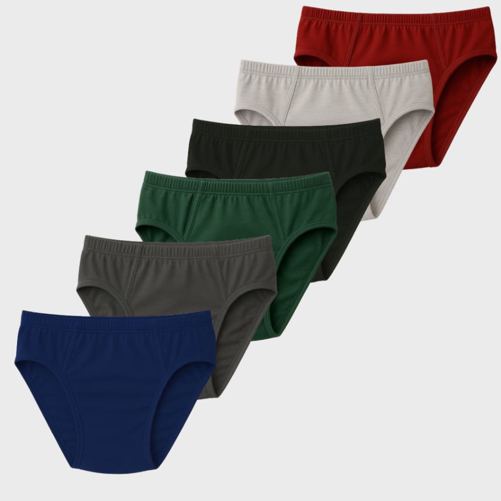 Kit 6 Cuecas Slip Adulto Tamanho Comum E Plus Size Básico 100% Algodão Masculino Tradicional