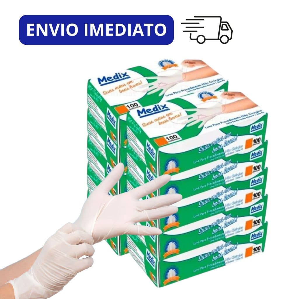 Kit 1000 Luvas Medix  Sem Pó Latex Caixa Procedimento
