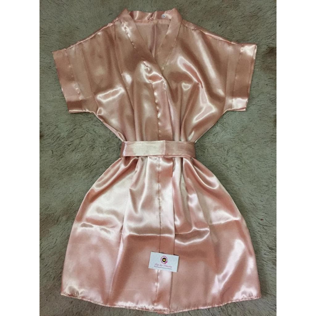 Robe De Cetim Plus Size Liso Sem Bordado