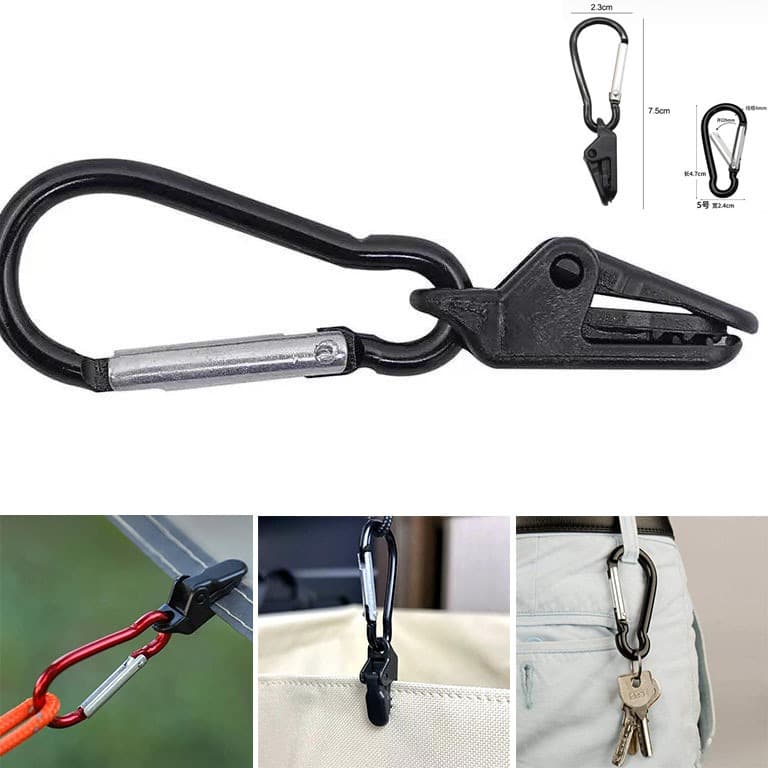 KIT 2/6/10 PCS Braçadeira Mosquetões Liga De Alumínio Em Forma De Cabaça Chaveiros Uso Varia C/Clipe